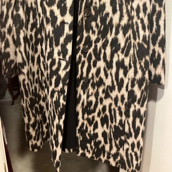 Plush Sophisticated Animal LS Leather/Outerwear Animal Print Coat - Picture 5 of 11